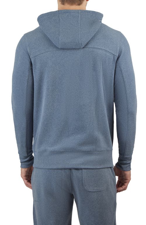 90 Degree By Reflex Ultra Mélange Fleece Hoodie In Navy Blazer