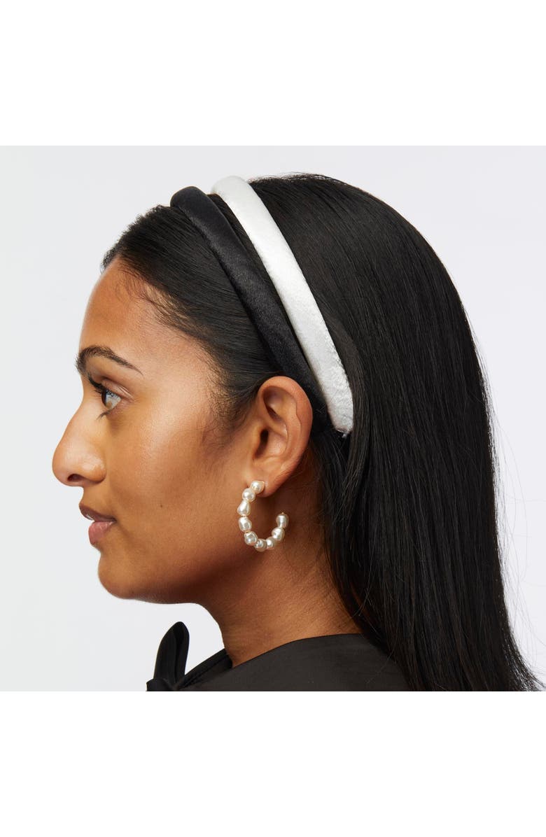 Lele Sadoughi Keepsake Stardust Hoop Earrings, Alternate, color, Pearl 100