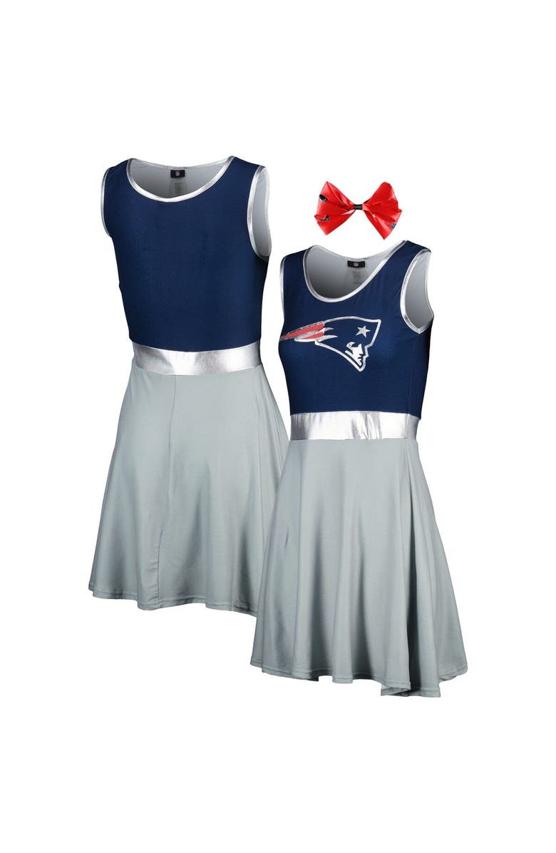 JERRY LEIGH Women's Navy/Gray New England Patriots Game Day Costume Dress Set, Main, color, 