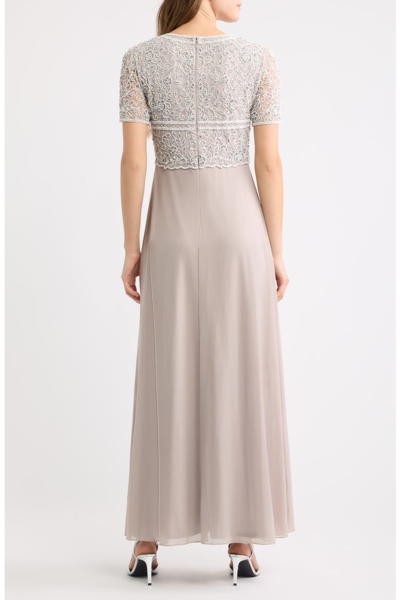 Beaded Bodice A-Line Gown, Alternate, color, SILVER 040