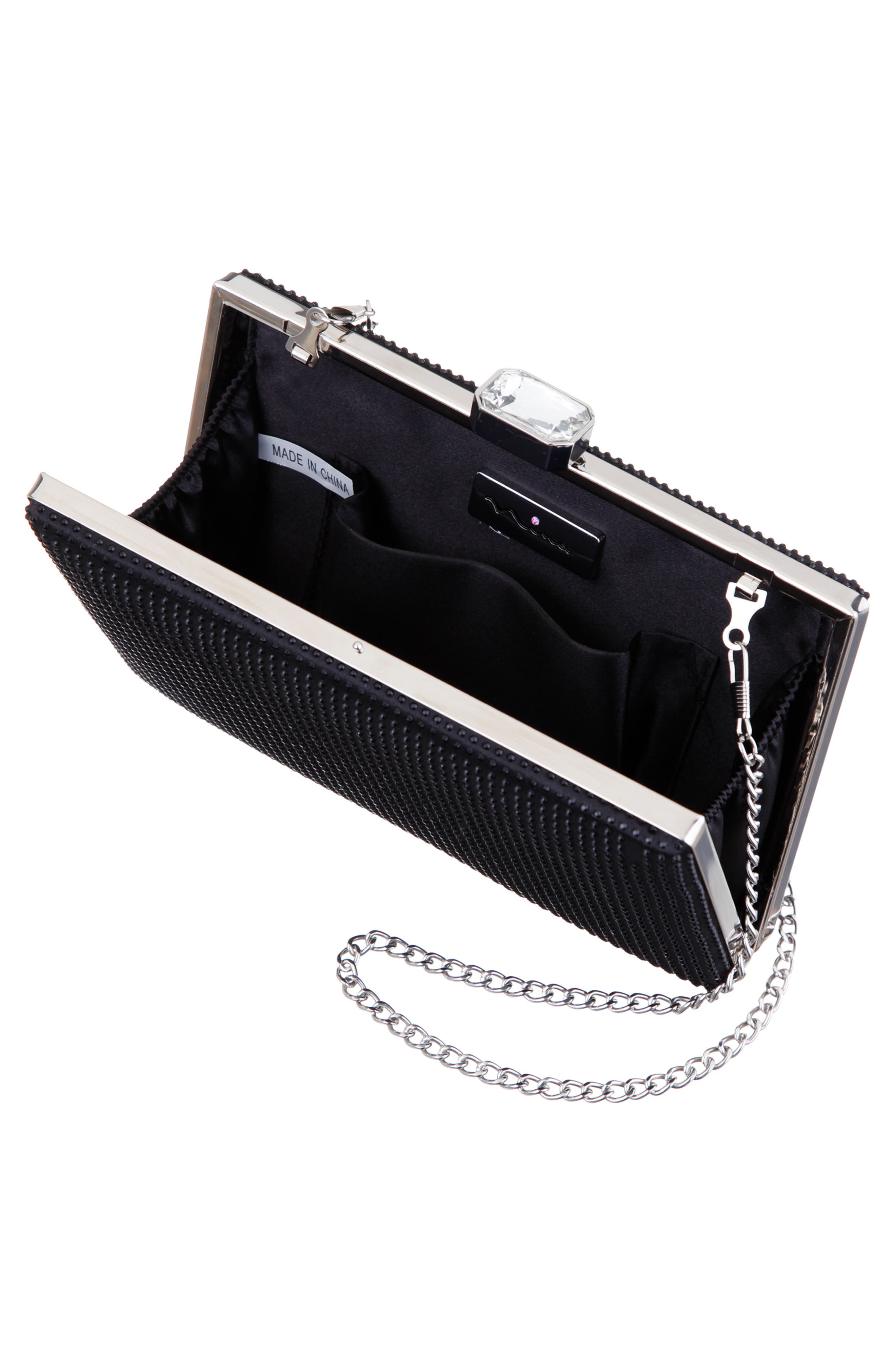 Nina Justin Frame Clutch, Alternate, color, Black
