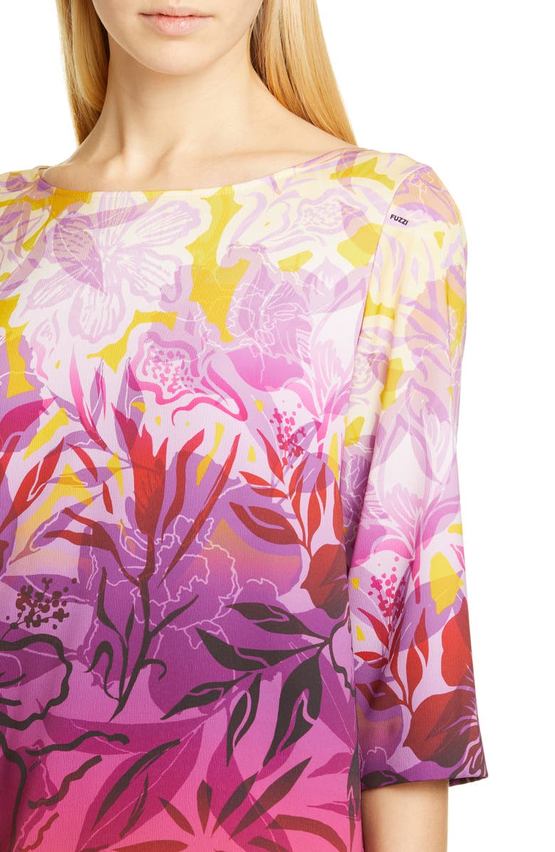 Fuzzi Dégradé Floral Shift Minidress, Alternate, color,