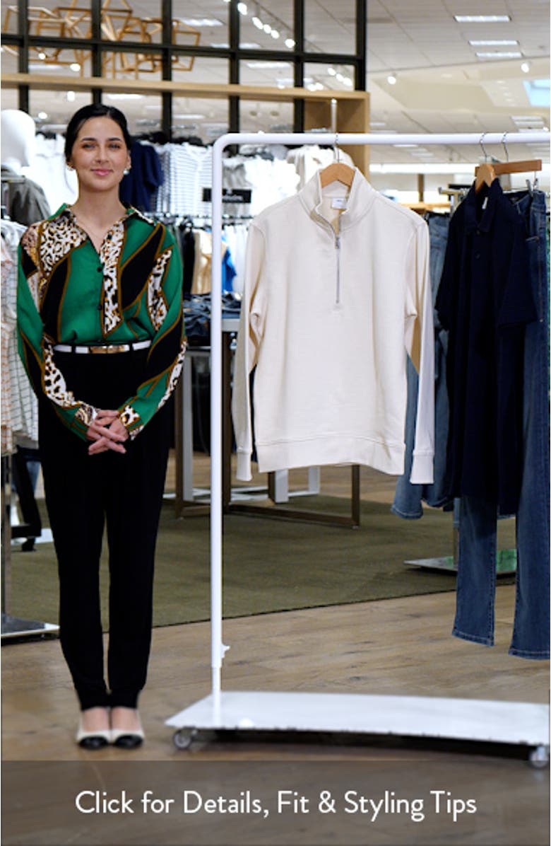 Cotton Blend Half Zip Sweatshirt, sales video thumbnail