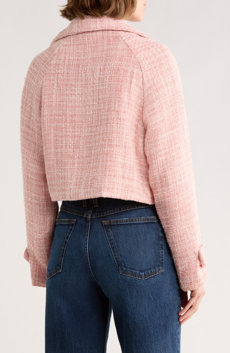AREA STARS Ursula Tweed Crop Jacket, Alternate, color, Coral