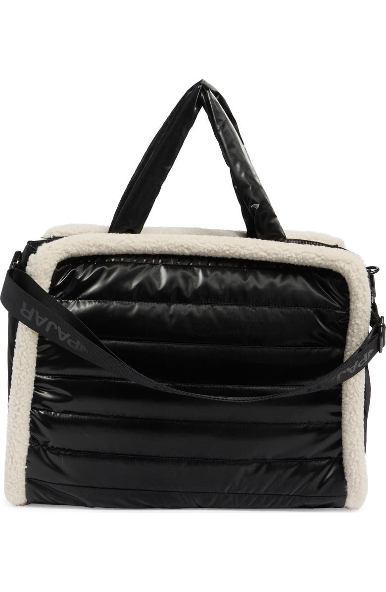 Pajar Quilted Faux Shearling Trim Tote Bag, Alternate, color,