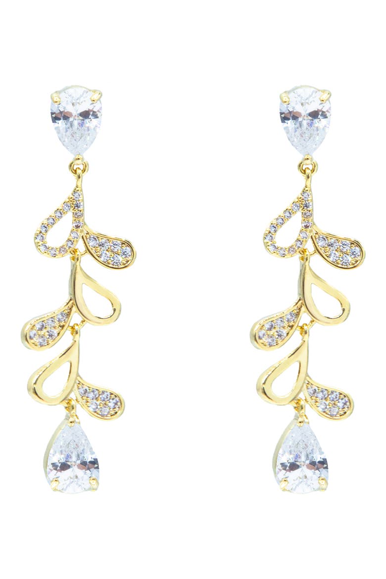Cascade Glow Drop Earrings, Main, color, GOLD
