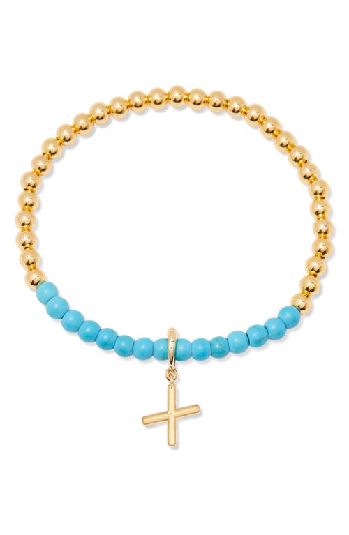 Brook & York Brook And York Bennett Inital Turquoise Beaded Bracelet