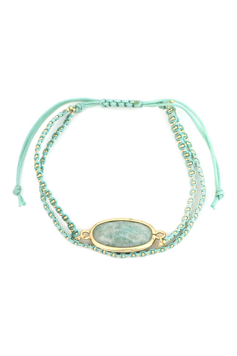 Amazonite Slider Bracelet, Main, color, GREEN