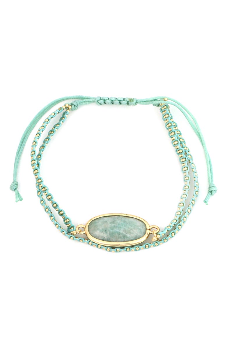 Panacea Amazonite Slider Bracelet, Main, color, Green