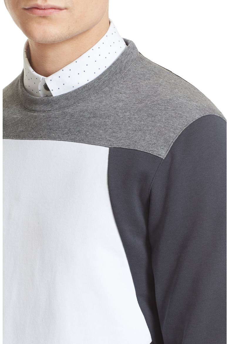 Pieced Pentagon Colorblock Sweatshirt, Alternate, color, GREY