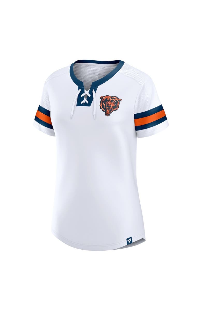 FANATICS Women's Fanatics Branded White Chicago Bears Sunday Best Lace-Up T-Shirt, Alternate, color,