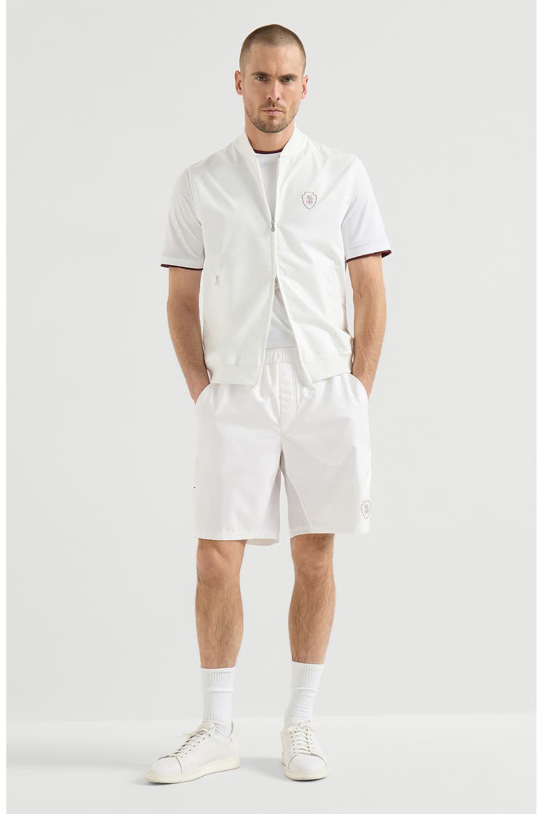 Nylon shorts with logo, Alternate, color, White