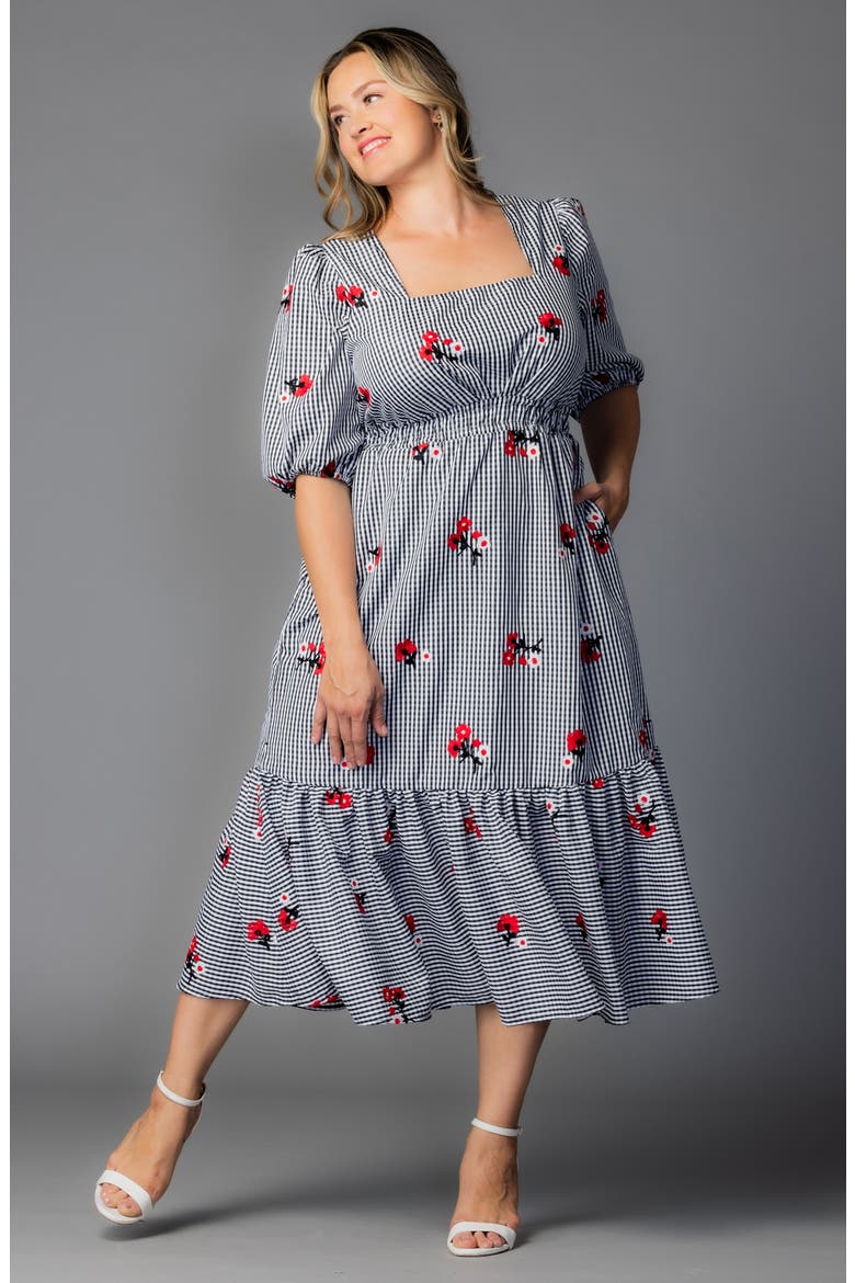 Bailey Square Neck Maxi Dress, Alternate, color, GINGHAM AND FLORALS