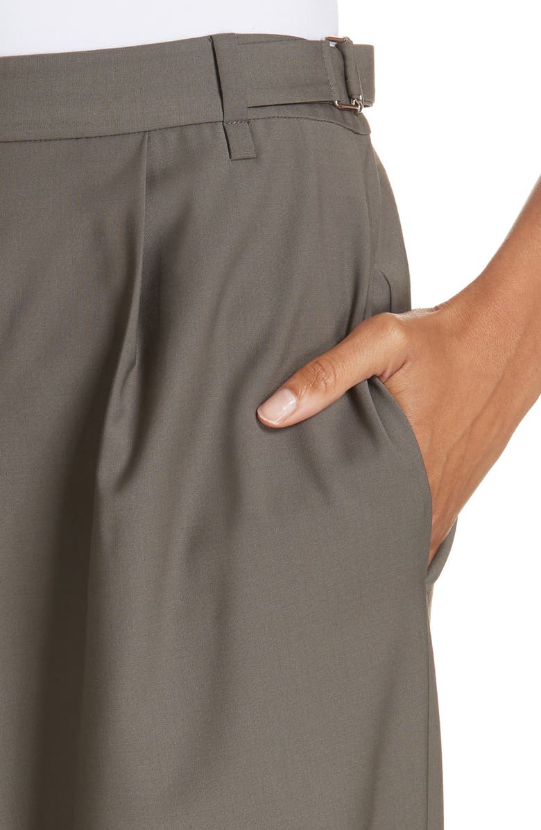 Tibi Tablier Leather Pocket Plain Weave Straight Leg Pants, Alternate, color, 