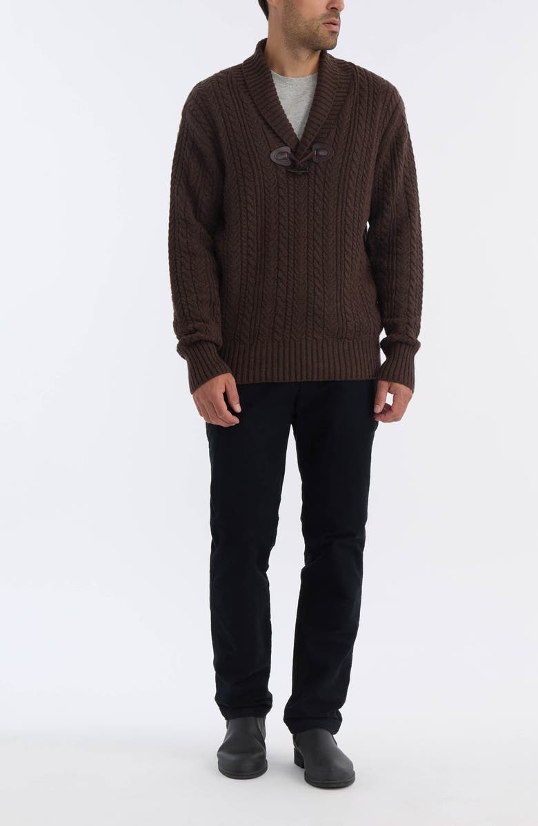 Hunter Shawl Collar Cable Knit Sweater, Alternate, color, 