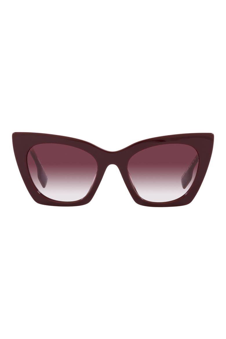 52mm Cat Eye Sunglasses, Main, color, BORDEAUX