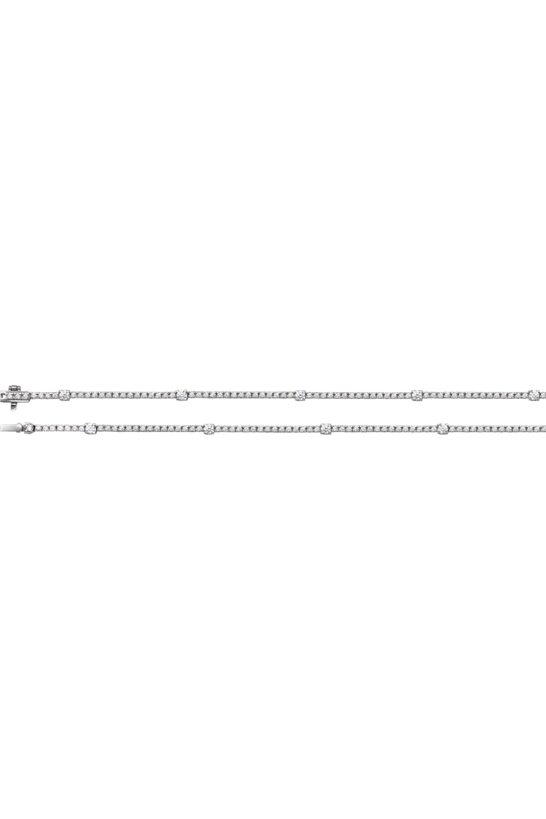 4 CT Lab-Grown Diamond Line 16" Necklace in 14K Gold, Alternate, color, White