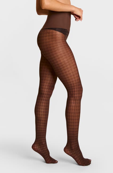 Houndstooth Sheer Tights