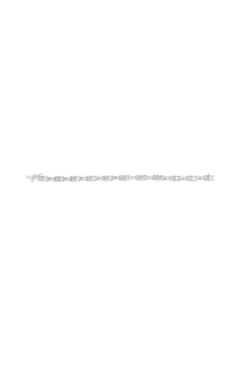 Haus of Brilliance 14K White Gold 1.0 Cttw Invisible Set Princess Diamond Link Tennis Bracelet, Alternate, color, White