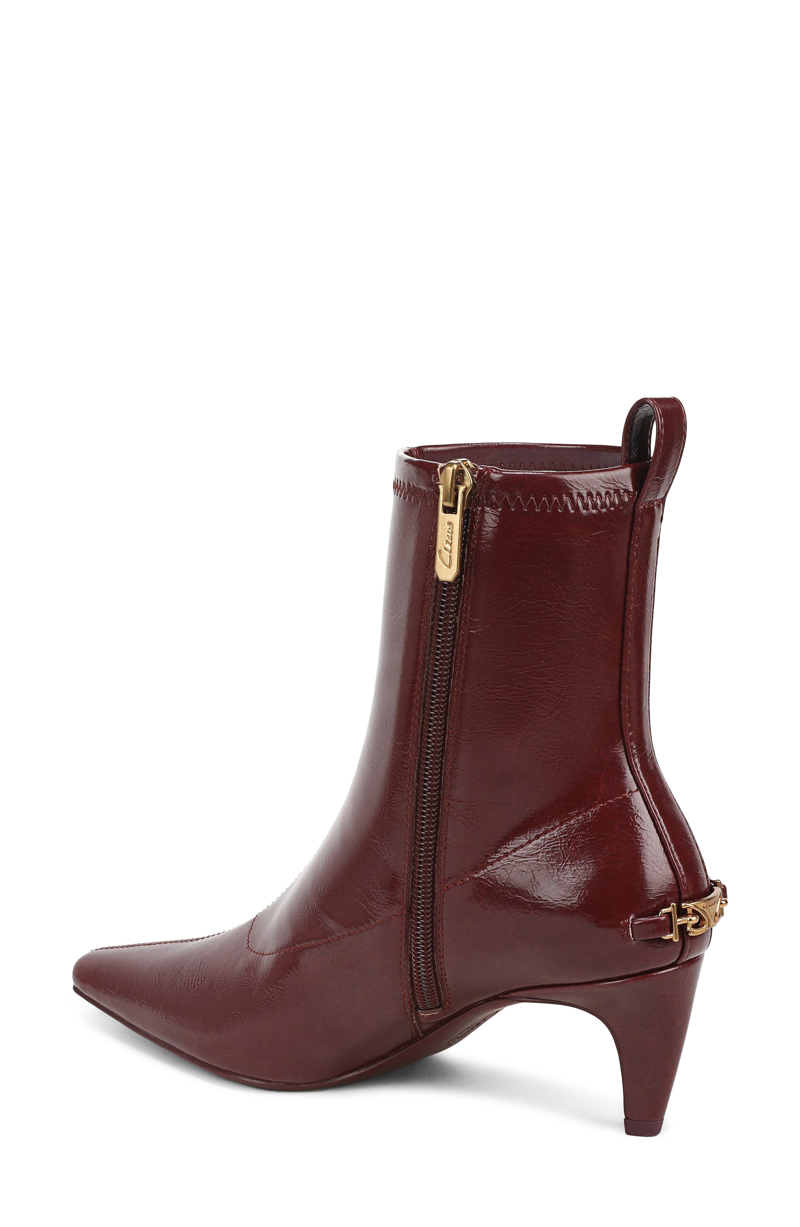 Ines Faux Leather Bootie, Alternate, color, DEEP PECAN