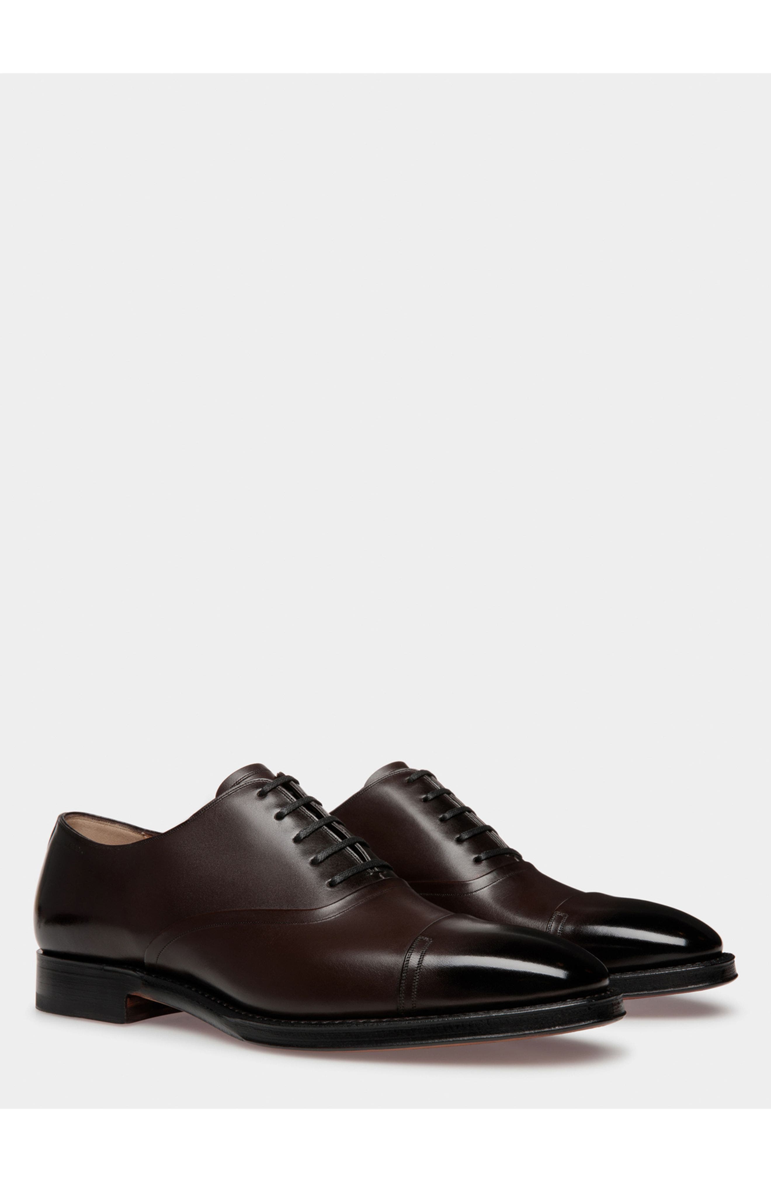 Bally Scribe Oxford in Leather, Alternate, color, Ebano 21