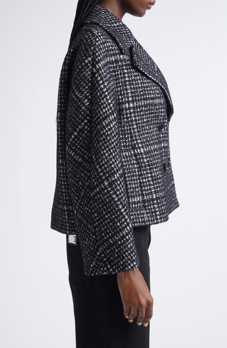 Dolce&Gabbana Double Breasted Plaid Crop Jacket, Alternate, color, Quadri-Check-Tartan