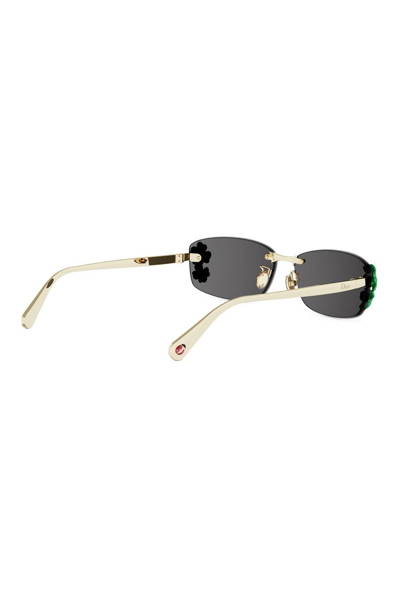 'DiorClover S1U Rectangular Sunglasses, Alternate, color, SHINY GOLD DH / SMOKE
