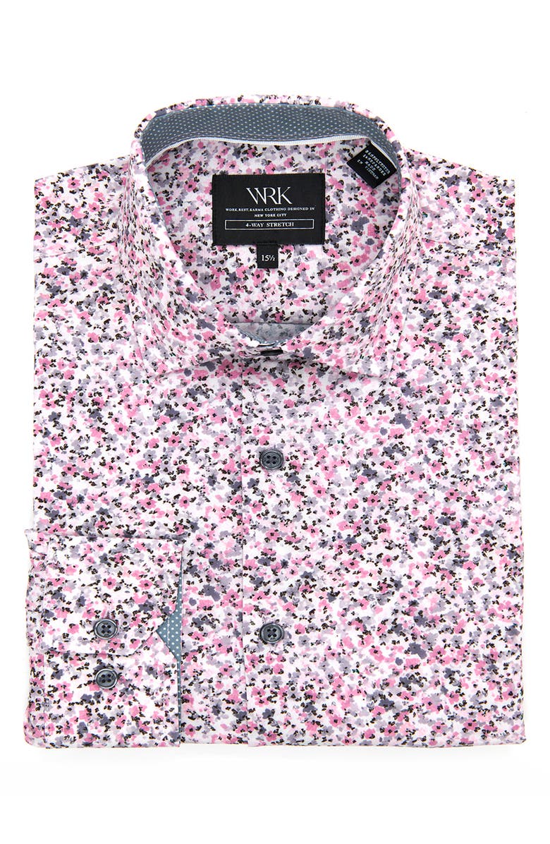 W.R.K Slim Fit Floral Print Performance Dress Shirt, Alternate, color,
