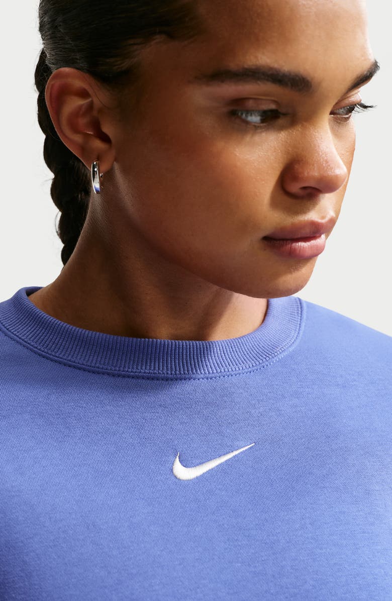 Nike Phoenix Fleece Crewneck Sweatshirt, Alternate, color, Light Medium Blue/Sail