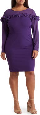 BY DESIGN Rosette Long Sleeve Dress