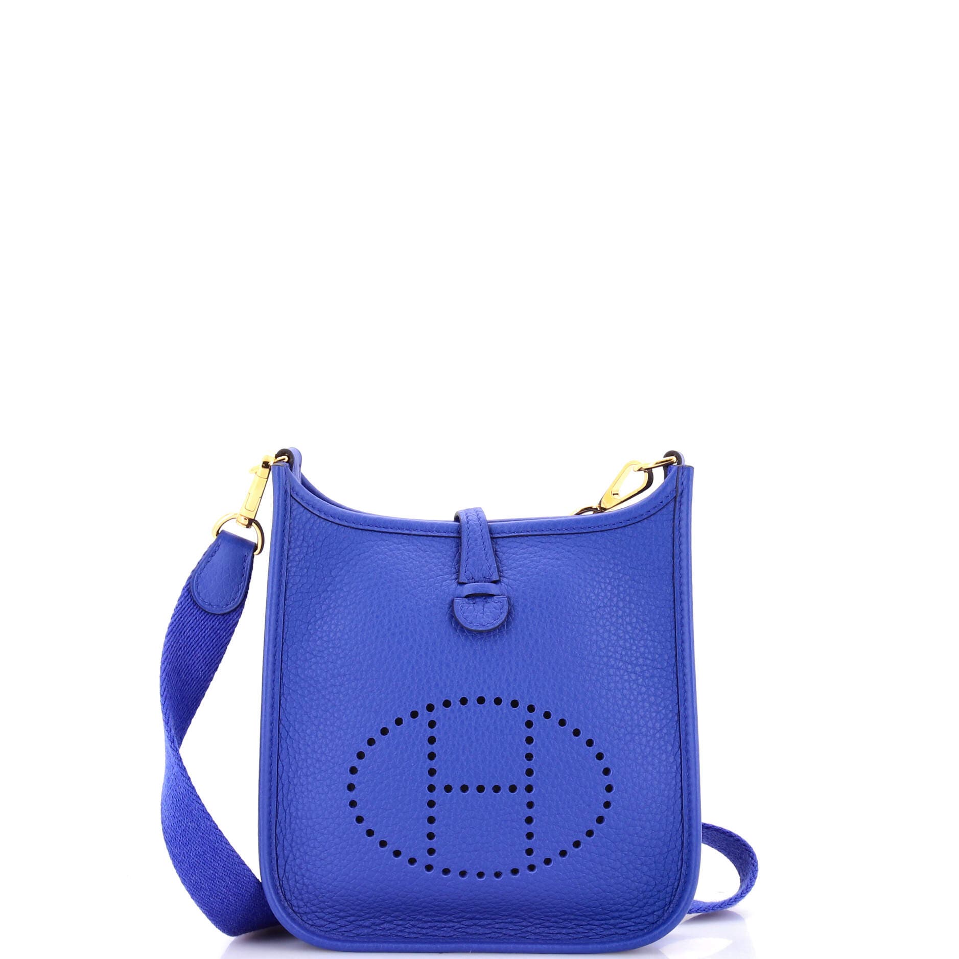 Pre-Owned Hermes Evelyne Bag Gen III Clemence TPM, Main, color, Bleu Electrique