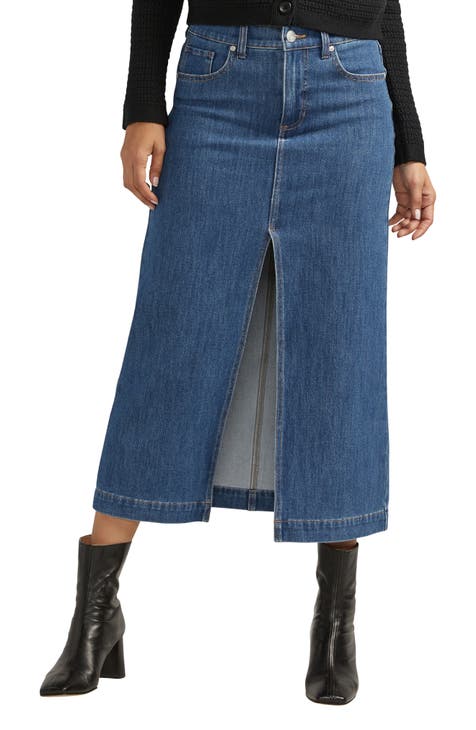 Jupe En Jean NY And Company - Taille 2 - Coupe Droite/crayon Avec Boutons - Occasion Très Bon état
