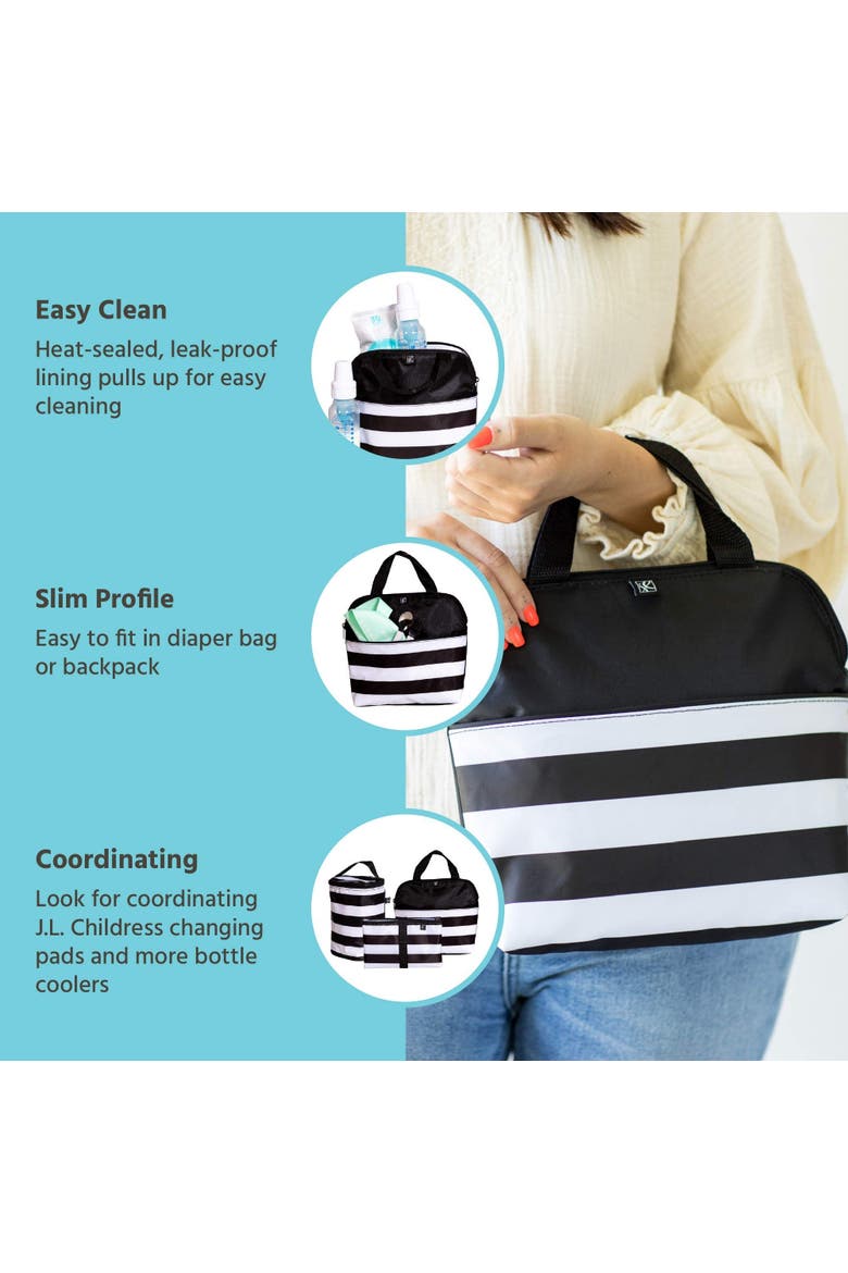 MaxiCOOL 4 Bottle Breastmilk Insulated Leakproof Cooler, Alternate, color, Black/White