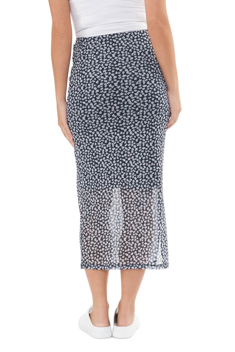 Kara Mesh Maternity Midi Skirt, Alternate, color, NAVY