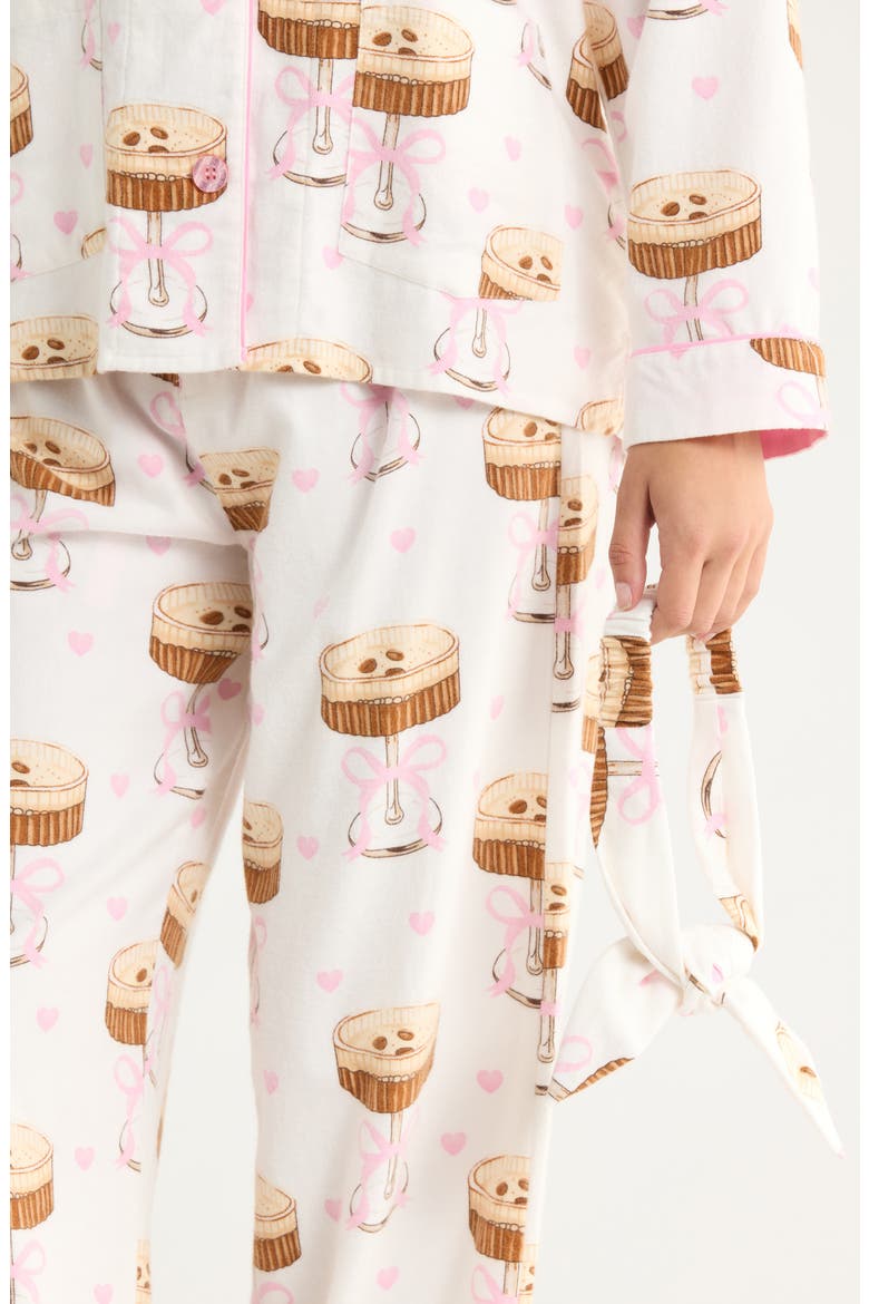 Print Flannel Pajamas, Alternate, color, IVORY
