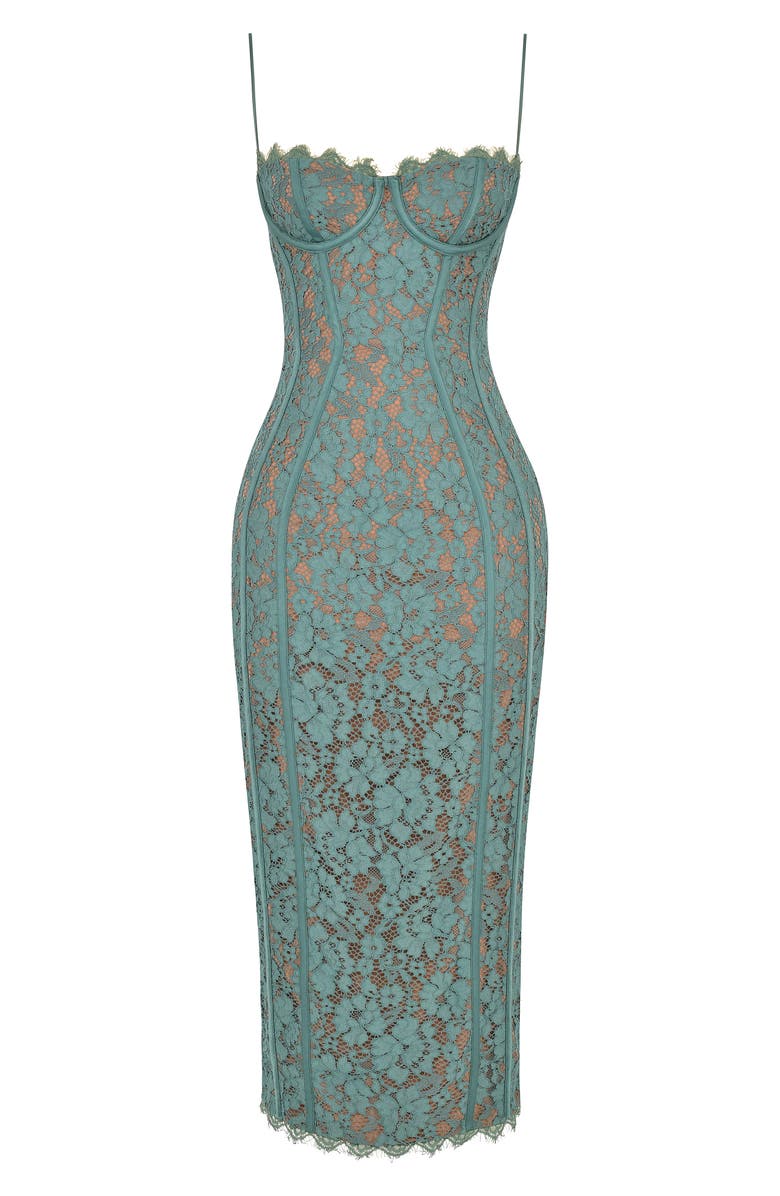 HOUSE OF CB Joelle Lace Underwire Midi Cocktail Dress, Alternate, color, 