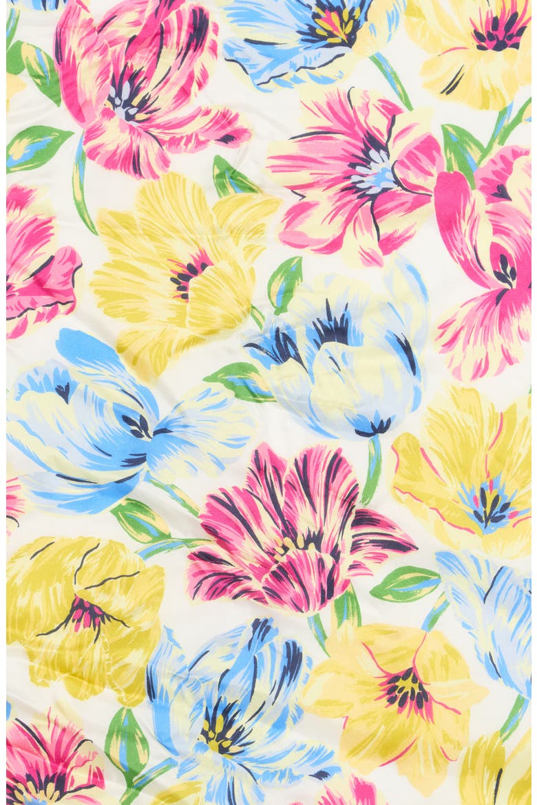 Painted Tulips Silk Square Scarf, Alternate, color, CREAM MULTI