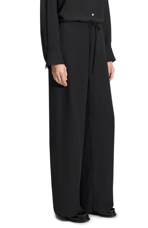 Theory Wide Leg Drawstring Pants In Black
