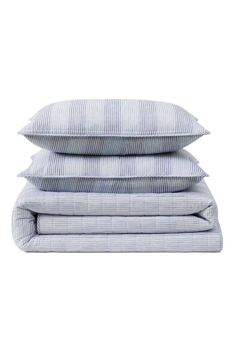 Weekend Stripe Quilt & Sham Set, Main, color, BLUE MULTI