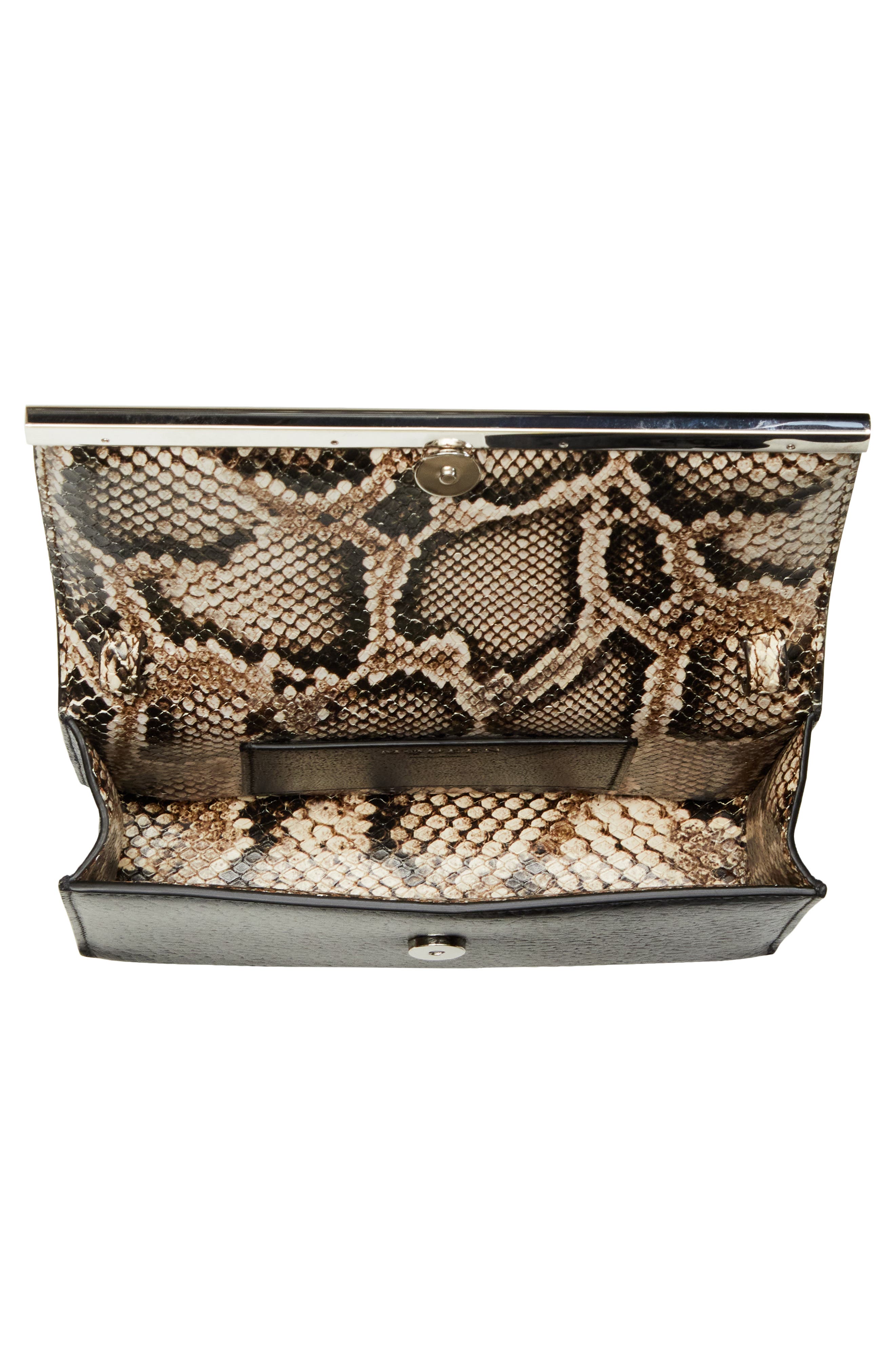 McQueen Mini T-Bar Leather Clutch, Alternate, color, 