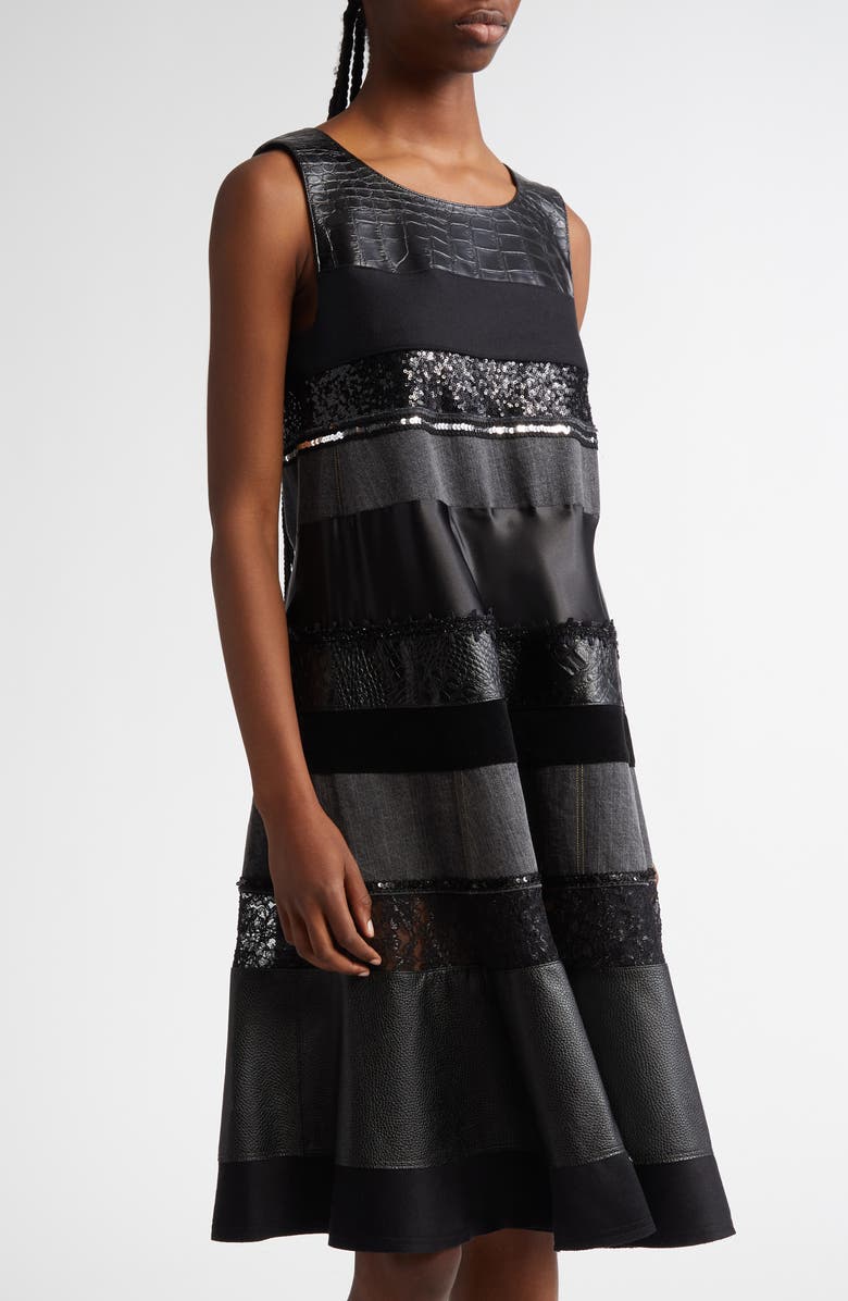 Junya Watanabe Mixed Media Dress, Alternate, color,