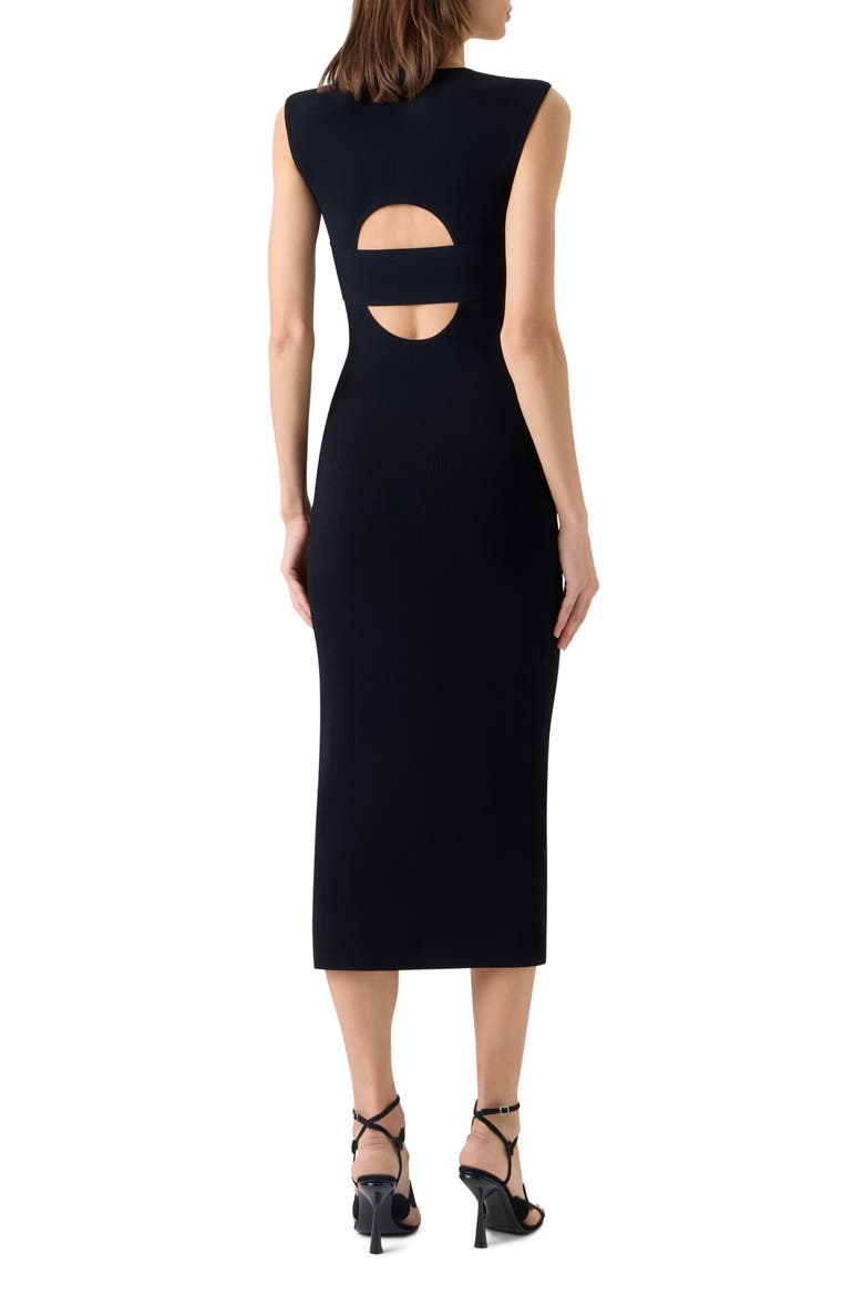 Sleeveless Signature Jersey Midi Dress, Alternate, color, BLACK