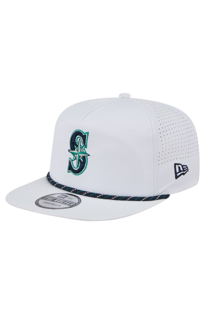 New Era Men's New Era White Seattle Mariners Perforated Golfer Snapback Hat, Alternate, color,