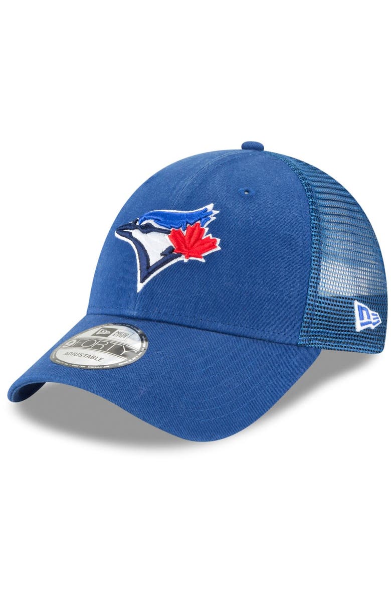 New Era Men's New Era Royal Toronto Blue Jays Trucker 9FORTY Adjustable Snapback Hat, Main, color, 