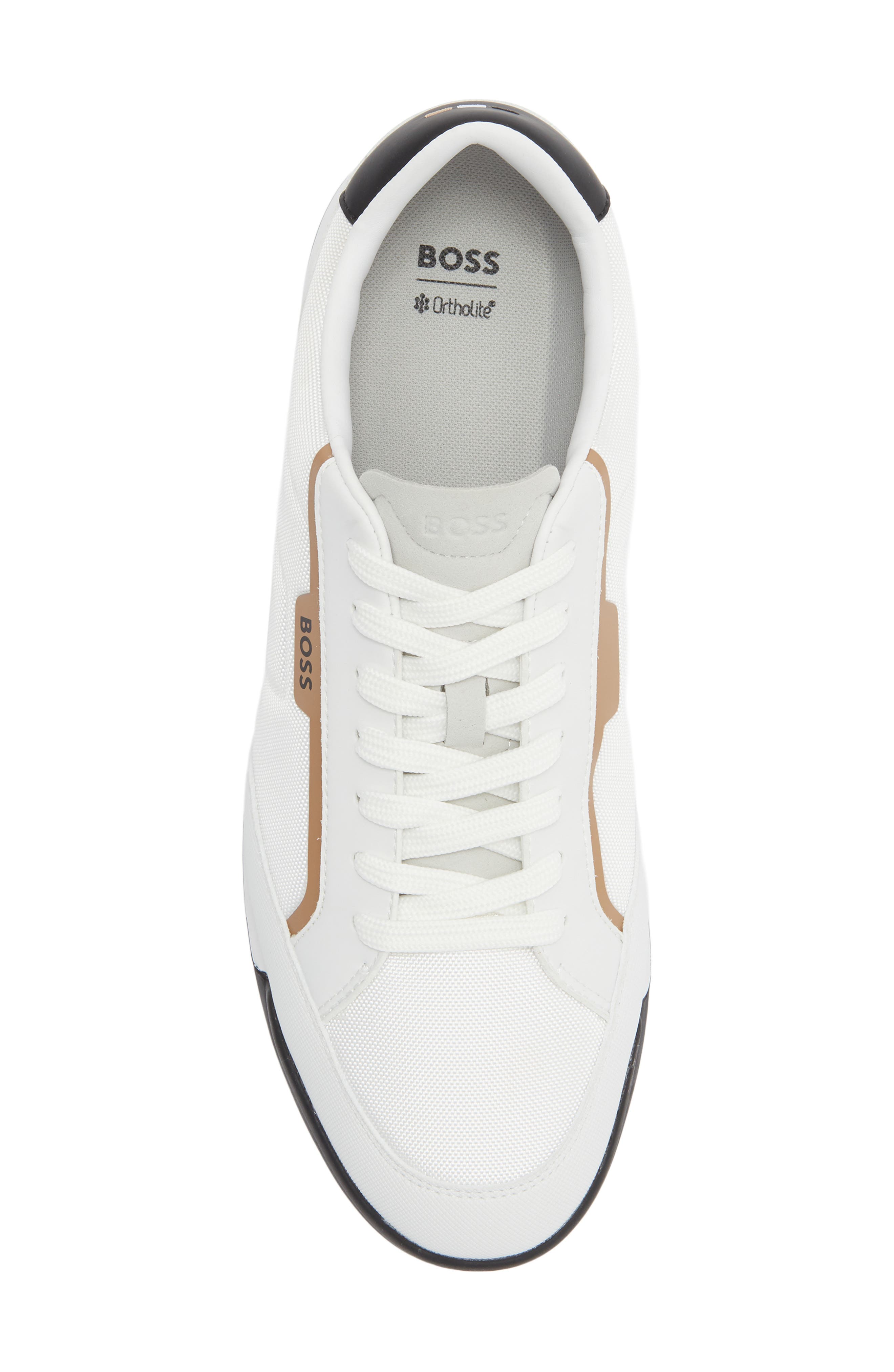 BOSS Low Top Sneaker, Alternate, color, White/ Brown