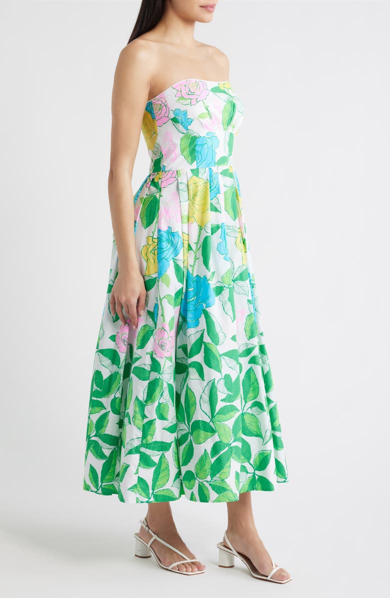 Lilly Pulitzer<sup>®</sup> Kenni Floral Print Strapless Dress, Alternate, color, Multi Rose Bud