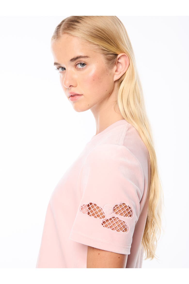 Nuvola Velour Cropped T-Shirt, Alternate, color, BARELY THERE