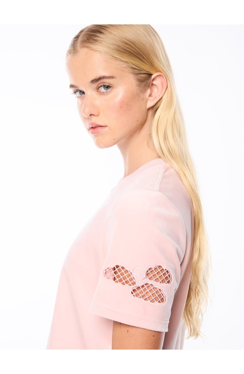 Sergio Tacchini Nuvola Velour Cropped T-shirt, Alternate, color, Barely There