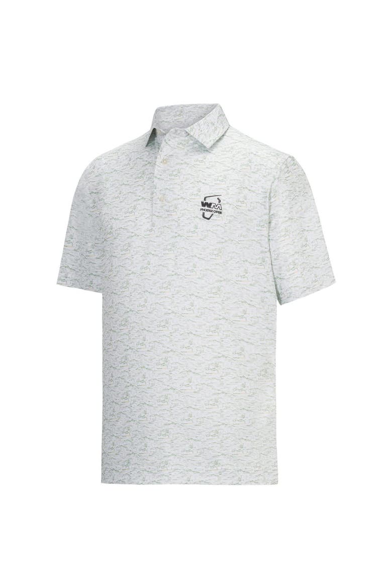 Men's FootJoy White WM Phoenix Open ProDry All Over Print Polo, Alternate, color, White