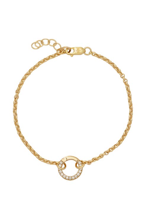Rolo Charm Bracelet with CZ Link Lock